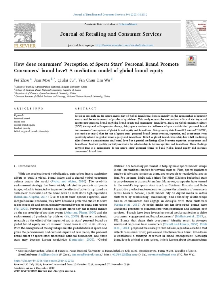 Journal of Retailing and Consumer Services Fei Zhou, Jian Mou, Qiulai