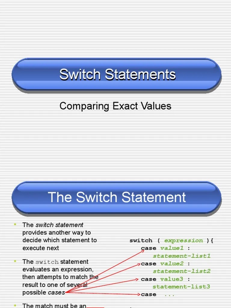 Switch Statement in C++ PDF Control Flow Notation