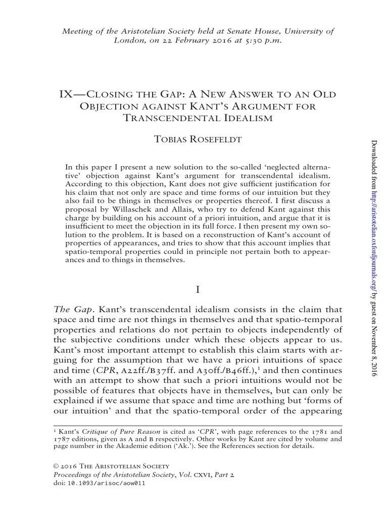 Closing The Gap PDF A Priori And A Posteriori Immanuel Kant