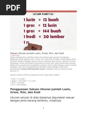 Pengertian Satuan | PDF