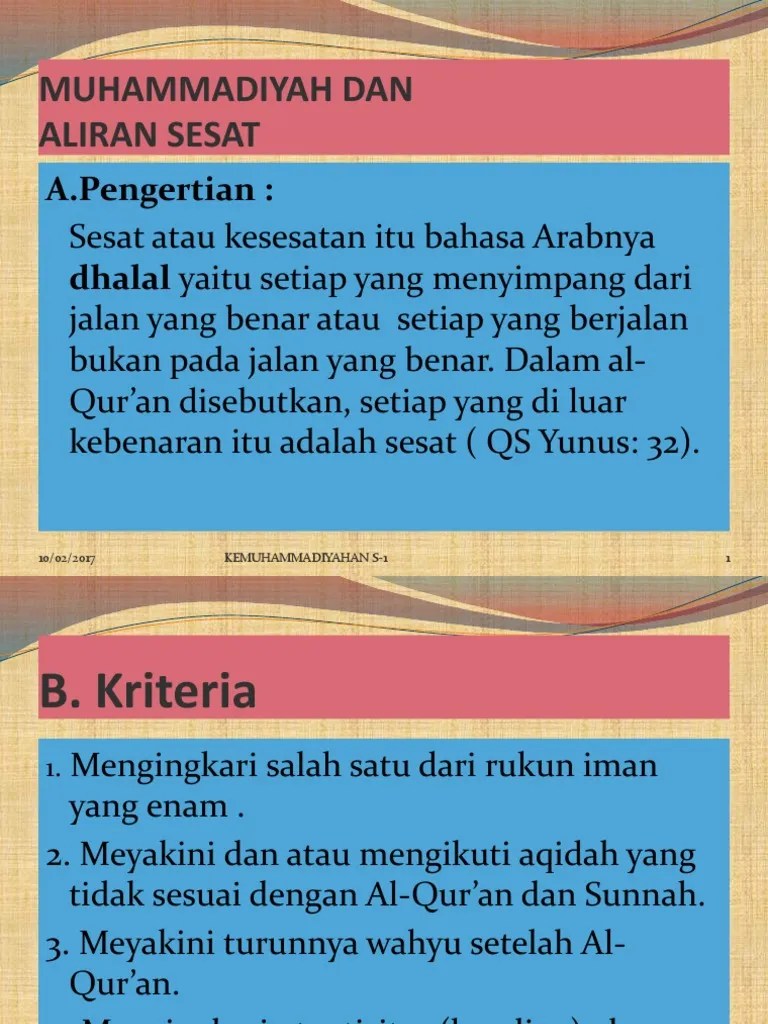 Pandangan Muhammadiyah Terhadap Aliran Sesat | PDF