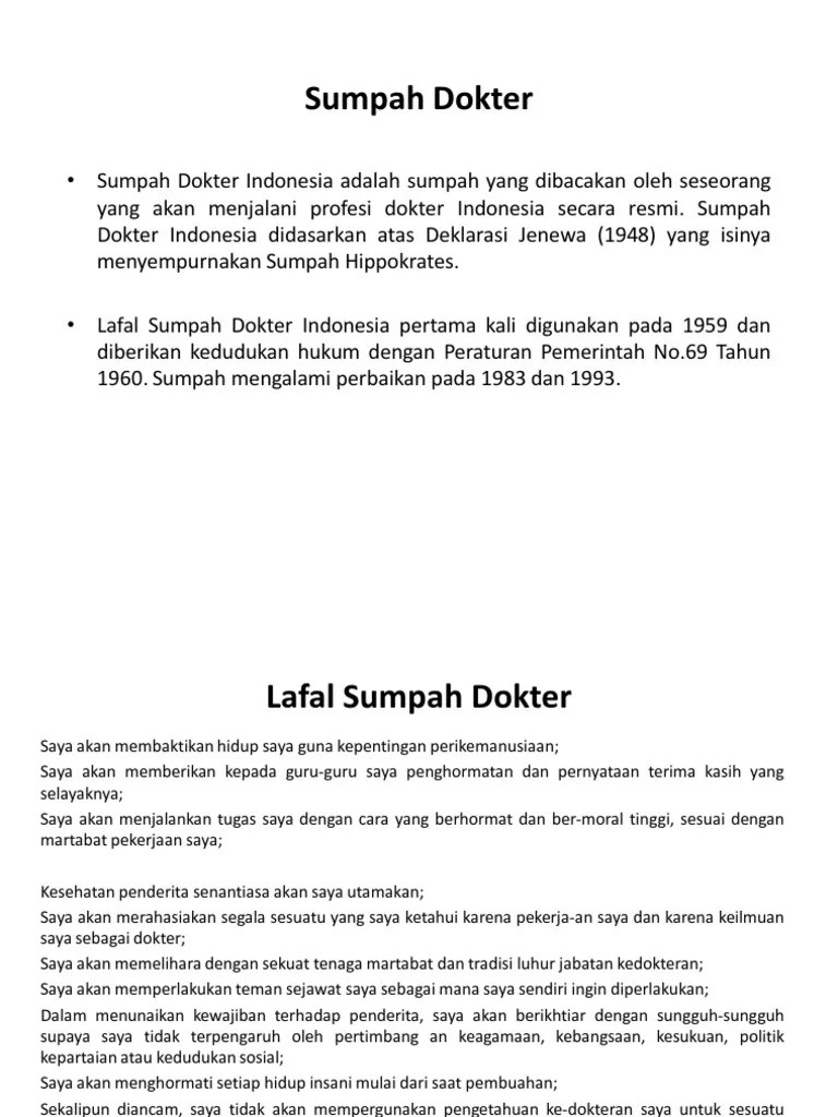 Sumpah Dokter | PDF