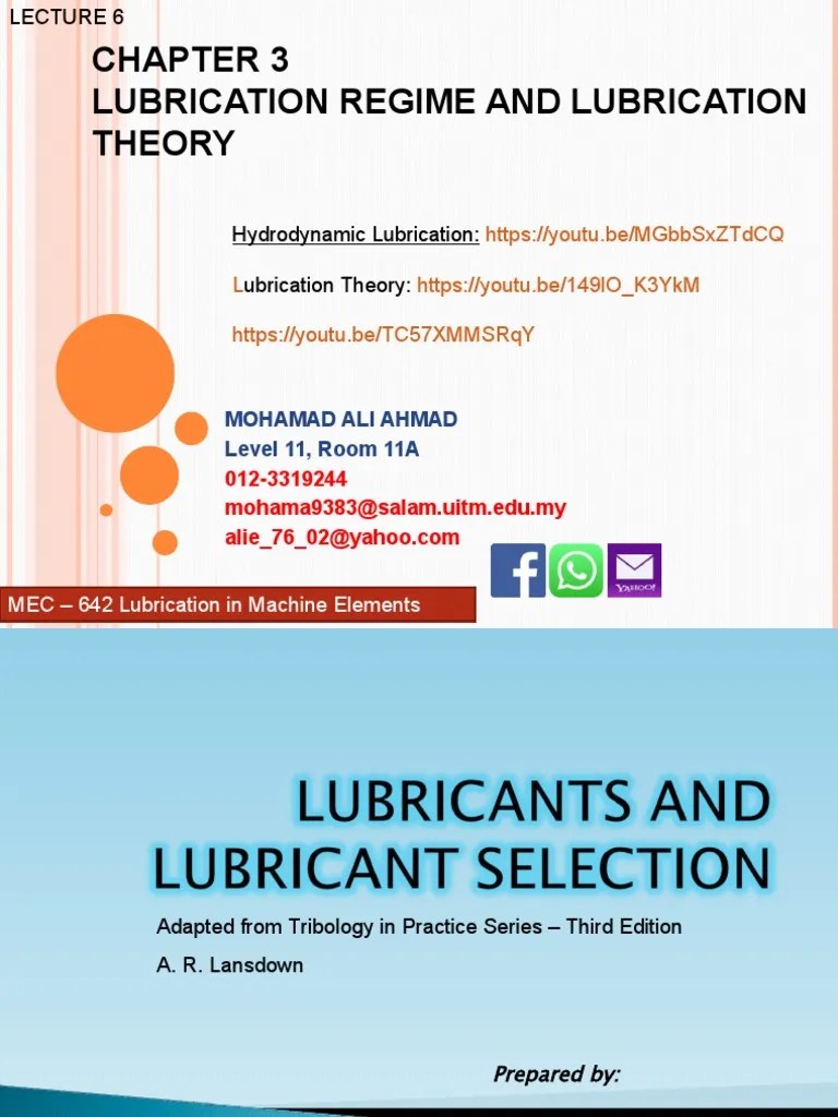 Chapter 3 Lubrication Formulation and Lubrication Selection PDF