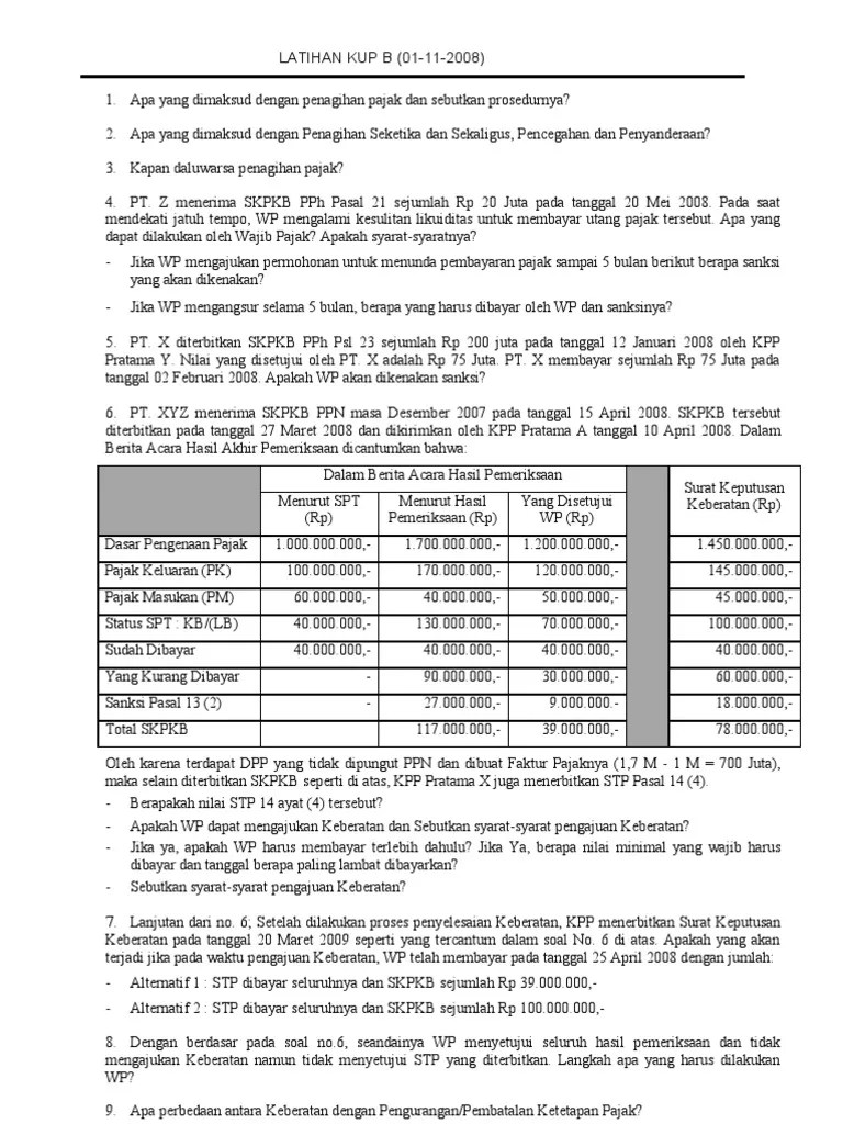 Latihan KUP B 01112008 | PDF