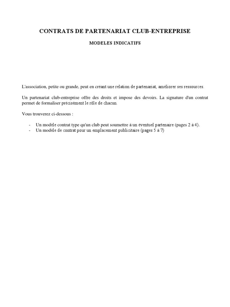 Contrat Partenariat