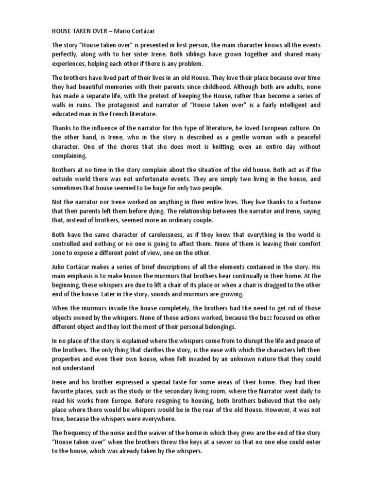 House Taken Over PDF Narration