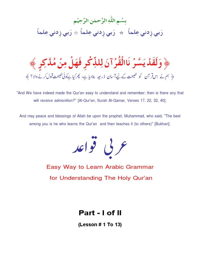 Arabic Grammar in Urdu Easy Way to Learn Arabic Grammar 1