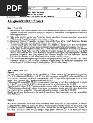 Assigment Akuntansi Pajak CPMK 1 2 3-Revisi PDF | PDF