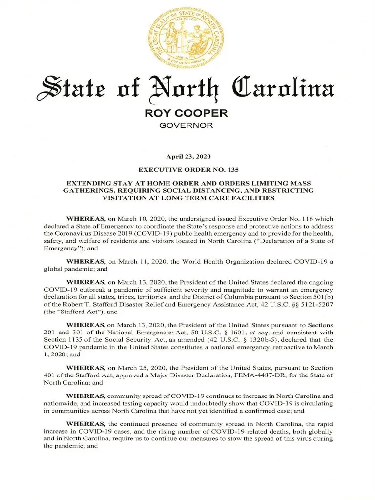 Executive Order 135 Extensions PDF Executive Order State Of Emergency