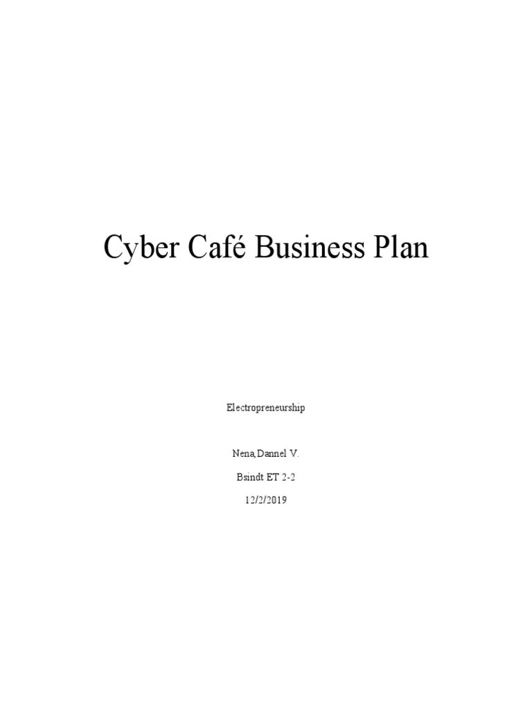 Cyber Café Business Plan Electropreneurship PDF Coffeehouse