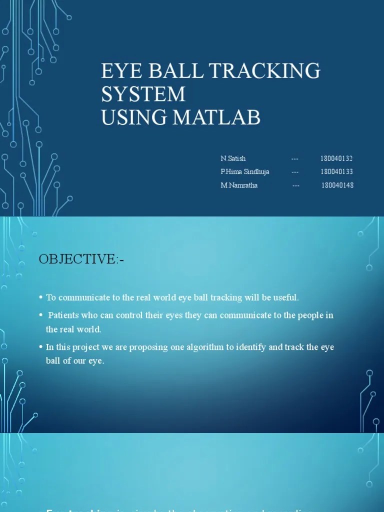 Eye Ball Tracking System Using Matlab PDF Eye Cognitive Science