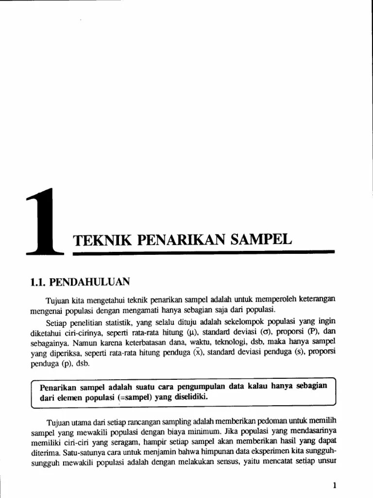 Bab1-Teknik Penarikan Sampel | PDF