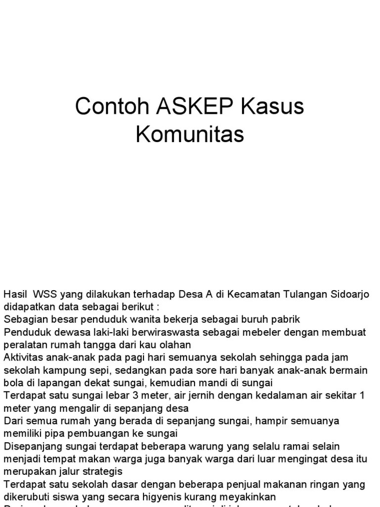 Contoh ASKEP Kasus Komunitas