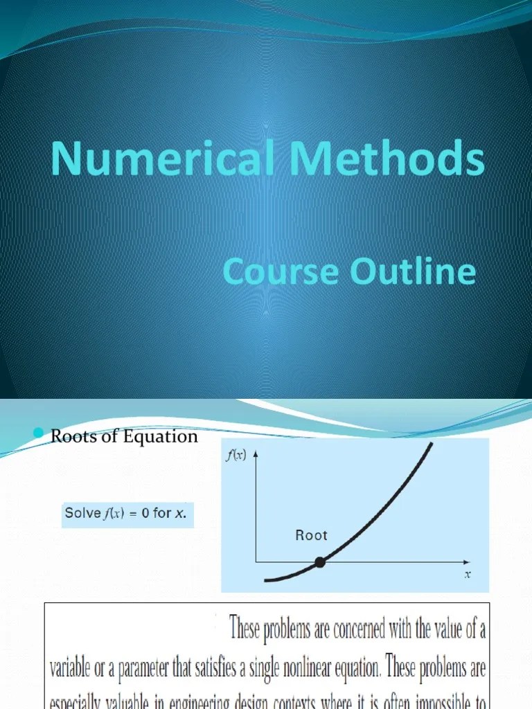 Numerical Methods Course Outline PDF
