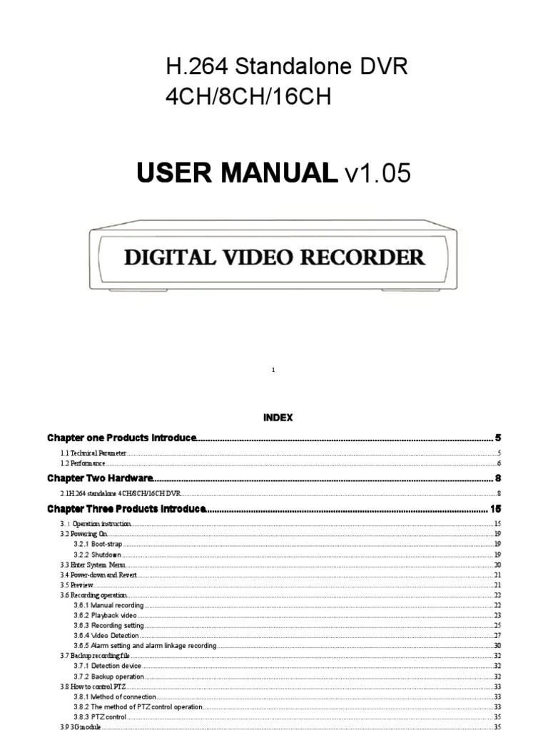 H.264 Standalone DVR 4CH/8CH/16CH User User User User Manual Manual
