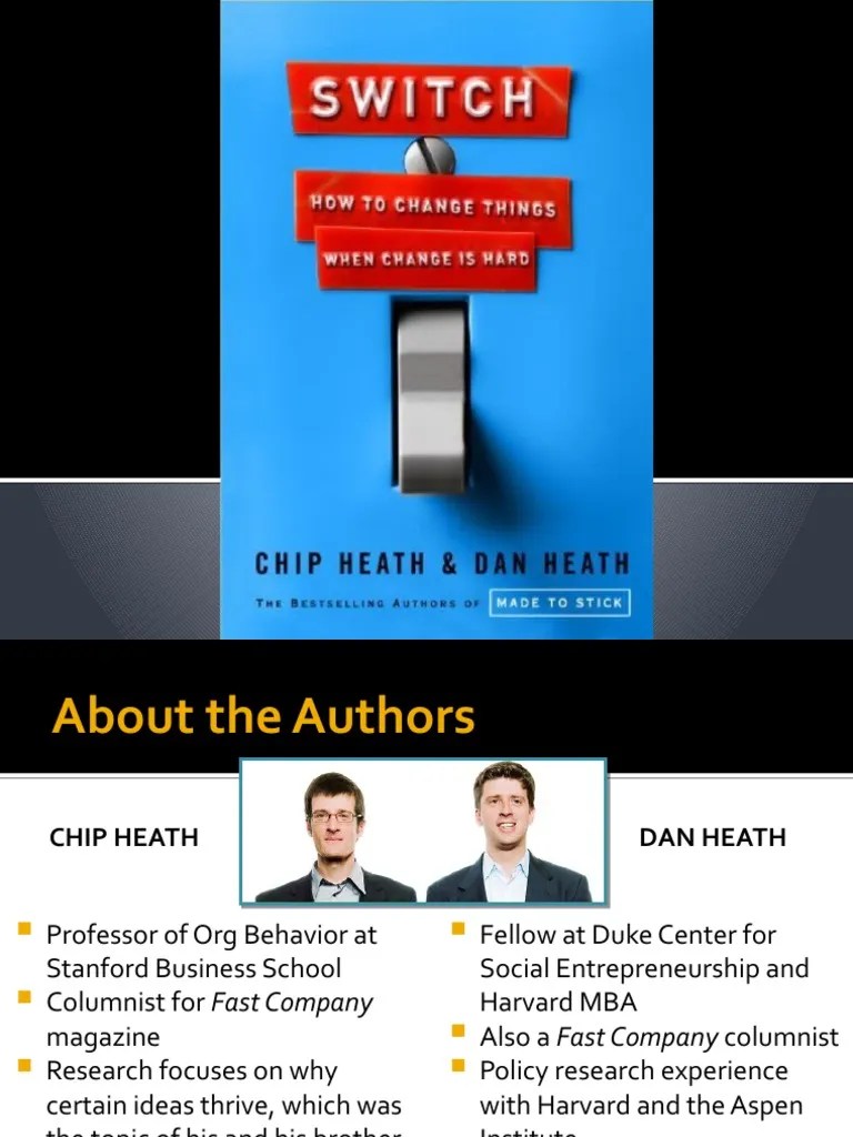 Switch How To Change Things When Change Is Hard PDF Cancer