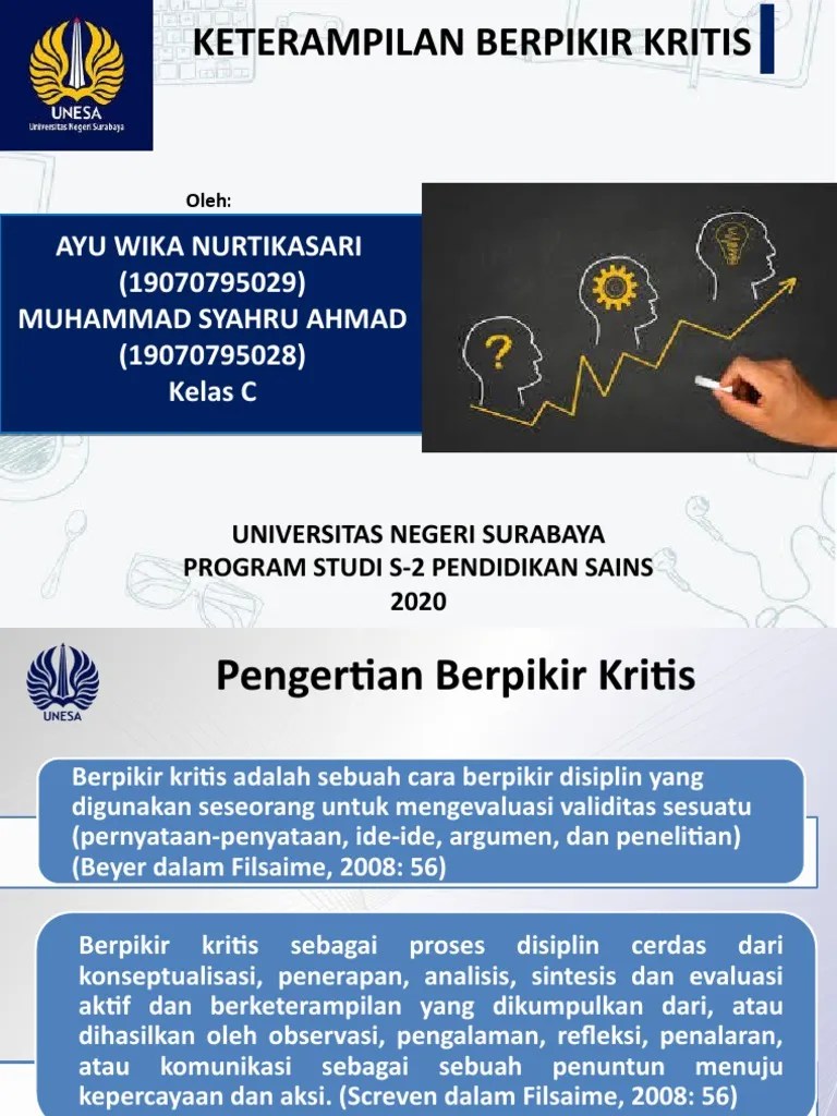 Keterampilan Berpikir Kritis | PDF