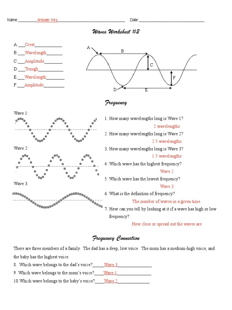 Waves Worksheet 11 Answers - Wordworksheet.com