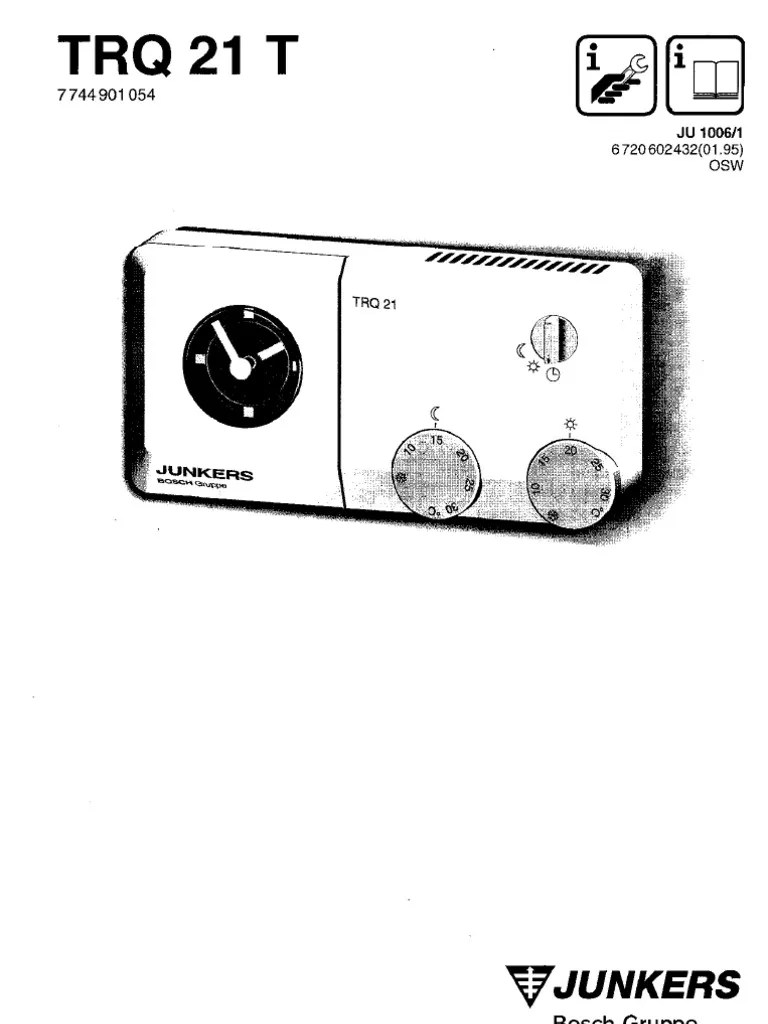 JUNKERS TRQ 21 BEDIENUNGSANLEITUNG PDF