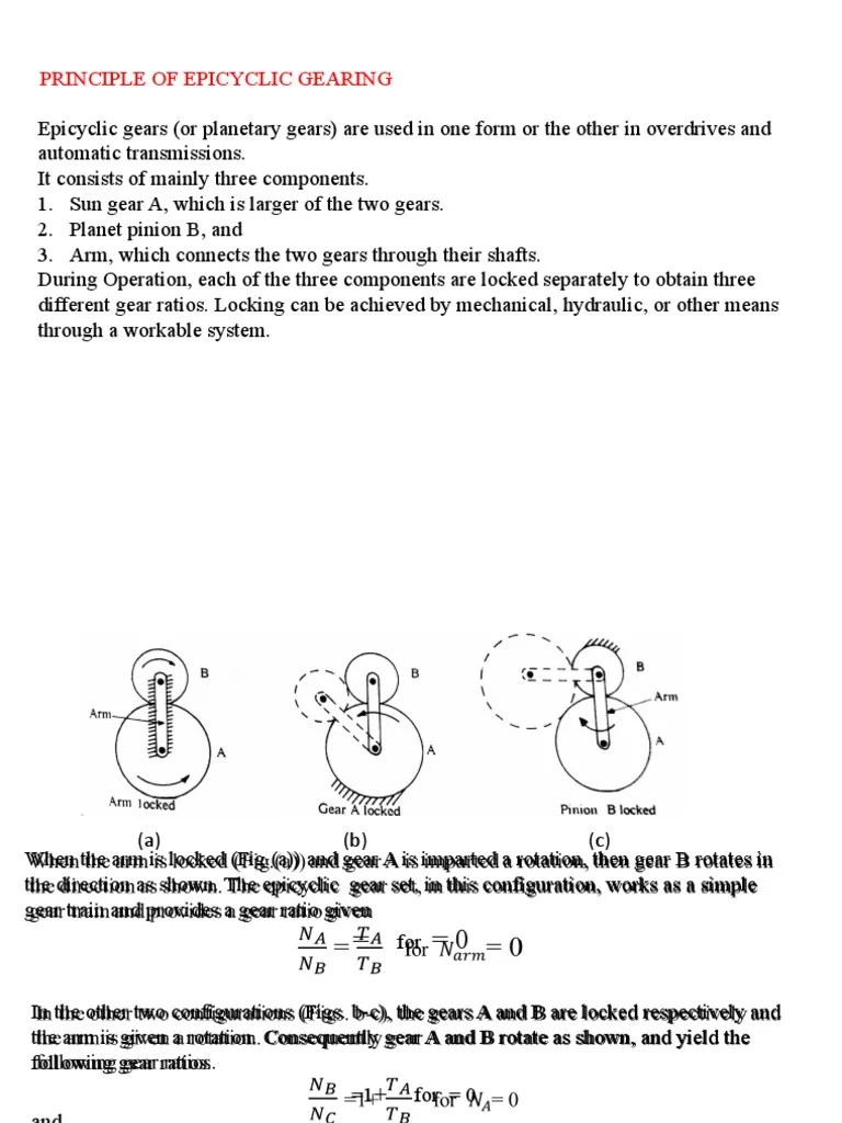 Principle of Epicyclic Gearing Download Free PDF Transmission