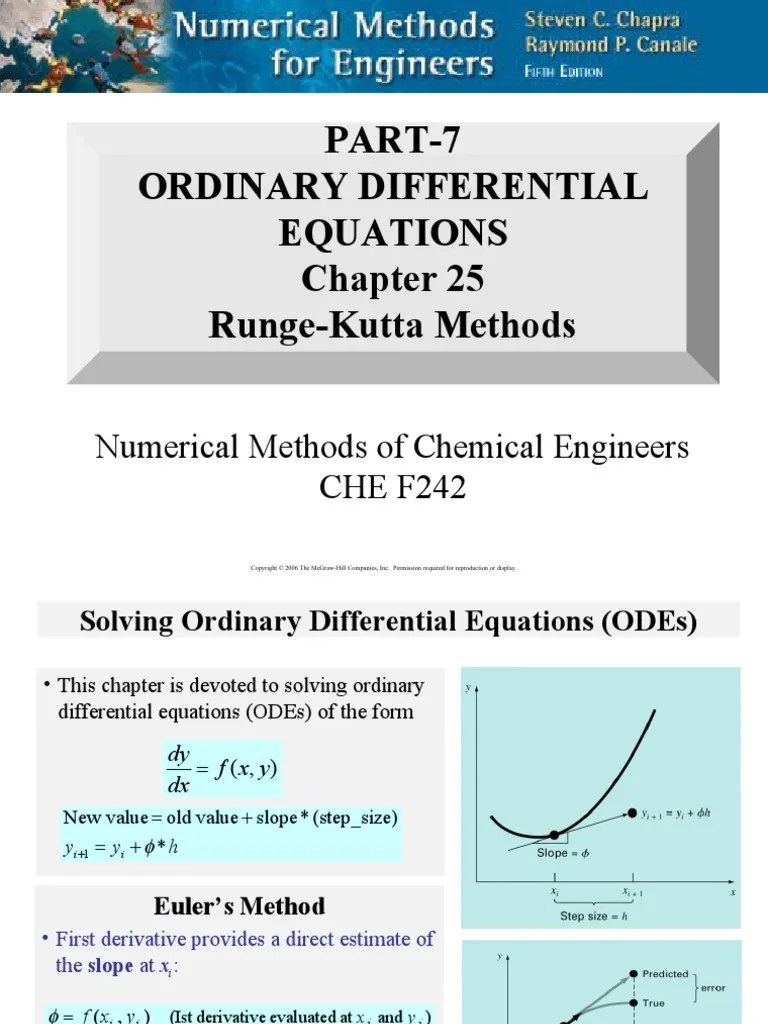 PART7 Ordinary Differential Equations RungeKutta Methods Numerical