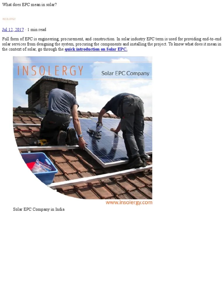What Does EPC Mean in Solar PDF