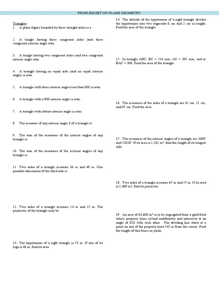 PROBLEMSETPLANEGEOMETRY.docx Triangle Circle