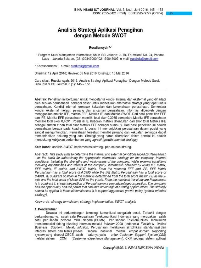 Analisis Strategi Aplikasi Penagihan Den 42719364 PDF | PDF
