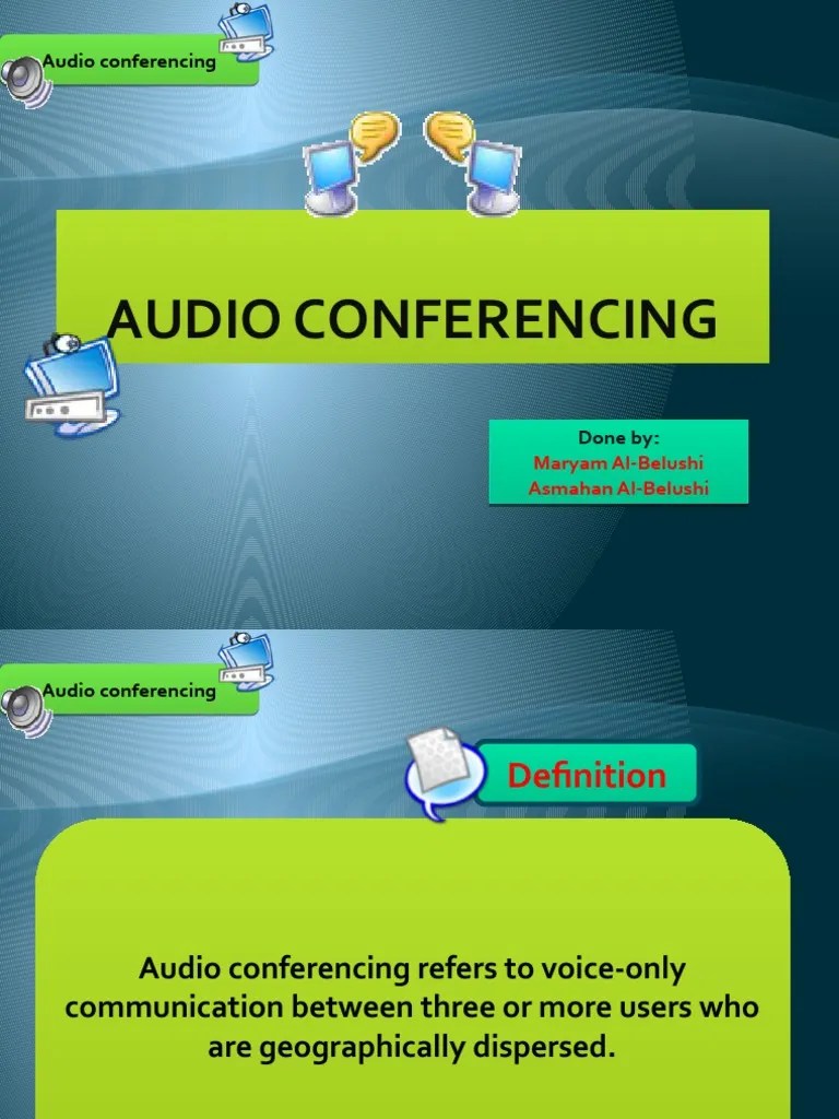 Audio Conferencing Audio Conferencing PDF Conference Call Distance Education