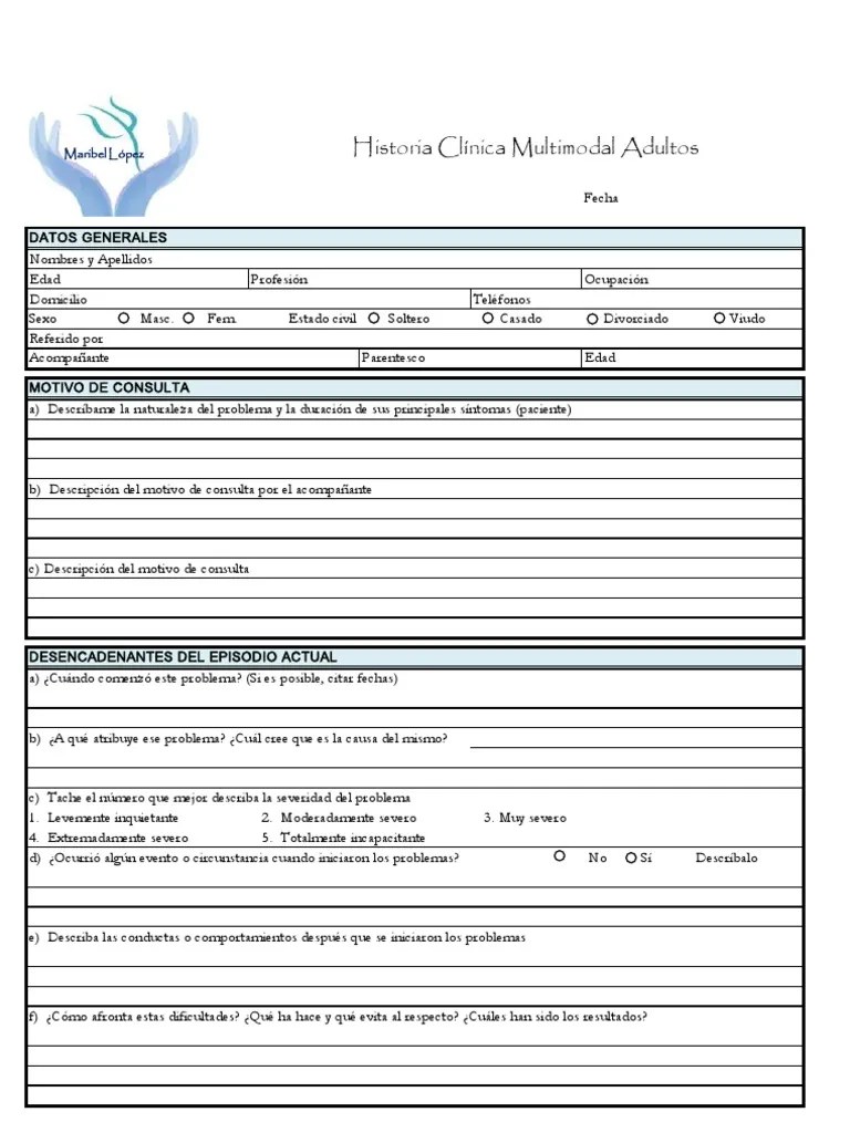 Historia Clínica Multimodal Adultos