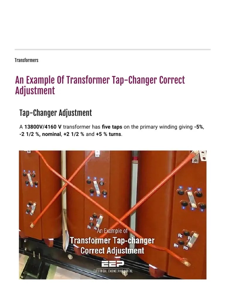 Determining the Proper Transformer Tap Setting to Maintain Nominal