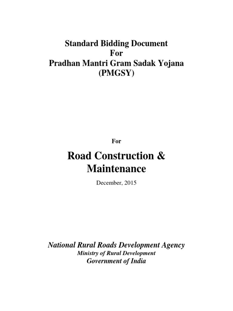 PMGSY Road Construction Bid Announcement PDF Joint Venture
