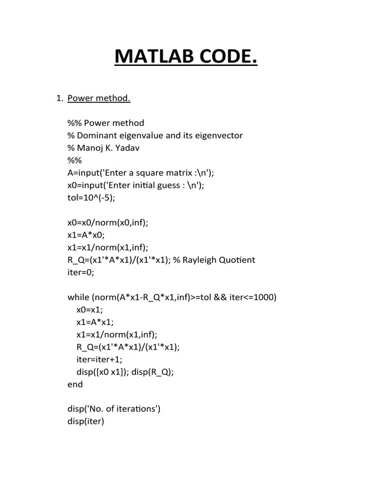 Matlab Code PDF Algorithms Algorithms And Data Structures