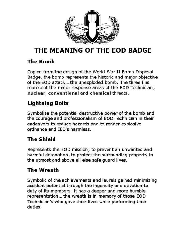 The Meaning of The Eod Badge PDF