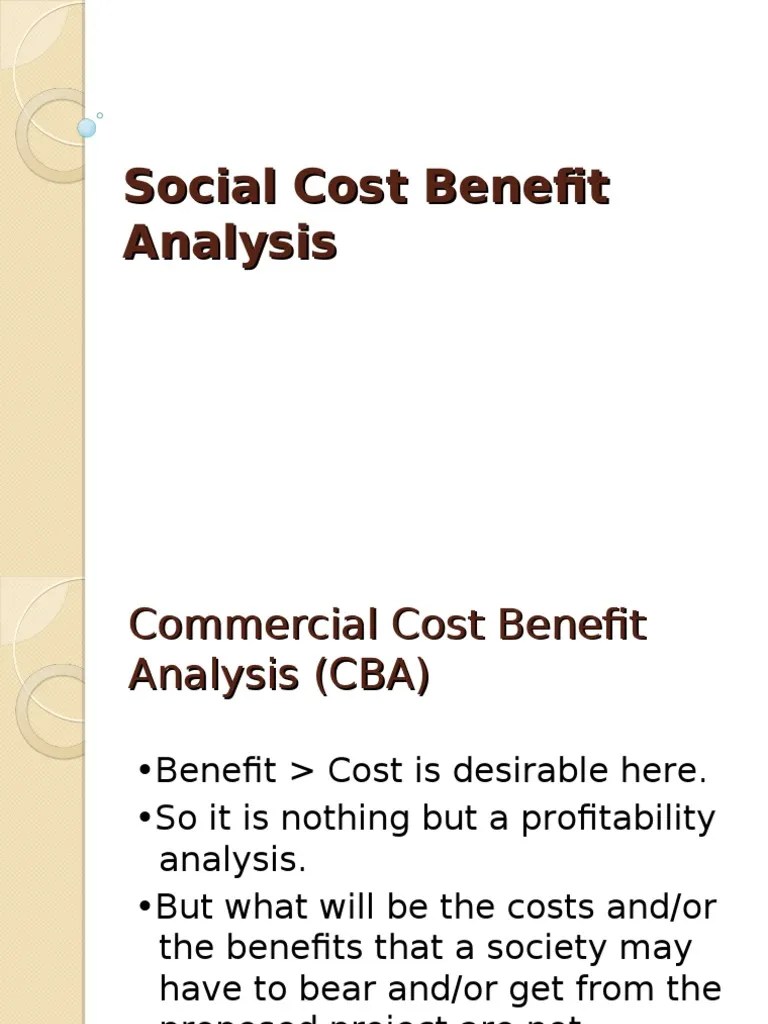 Social Cost Benefit Analysis PDF CostBenefit Analysis Externality