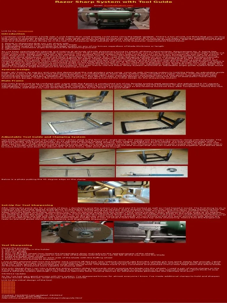 Razor Sharp System With Tool Guide PDF Knife Screw