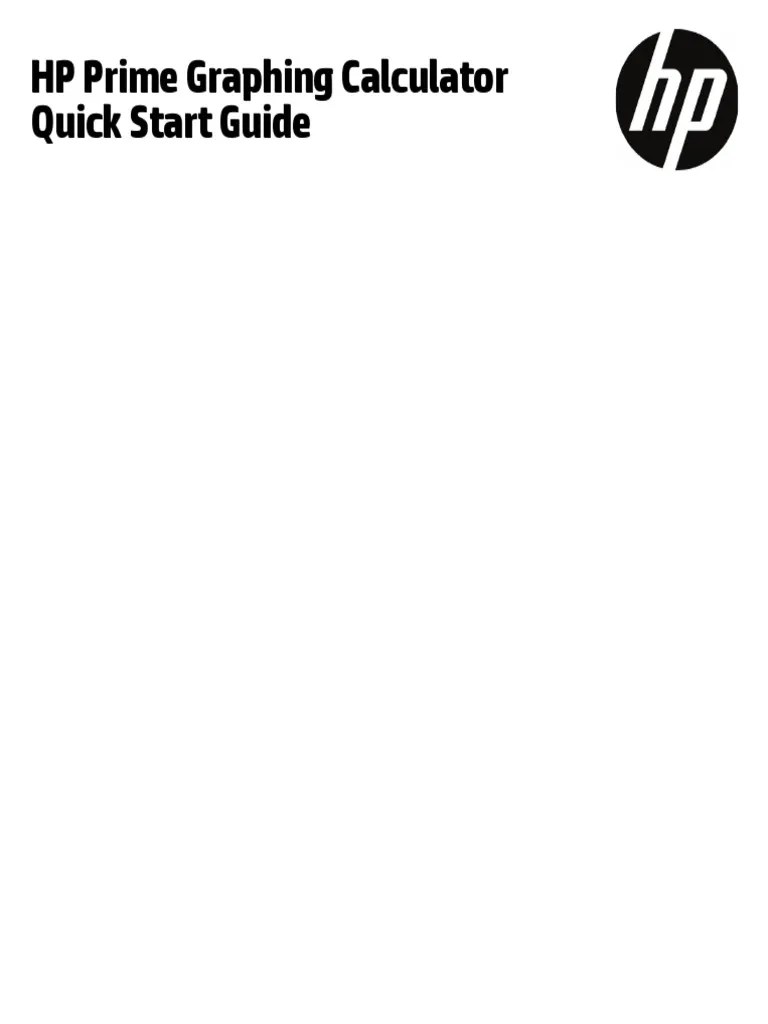 HP Prime Graphing Calculator Quick Start Guide PDF Menu