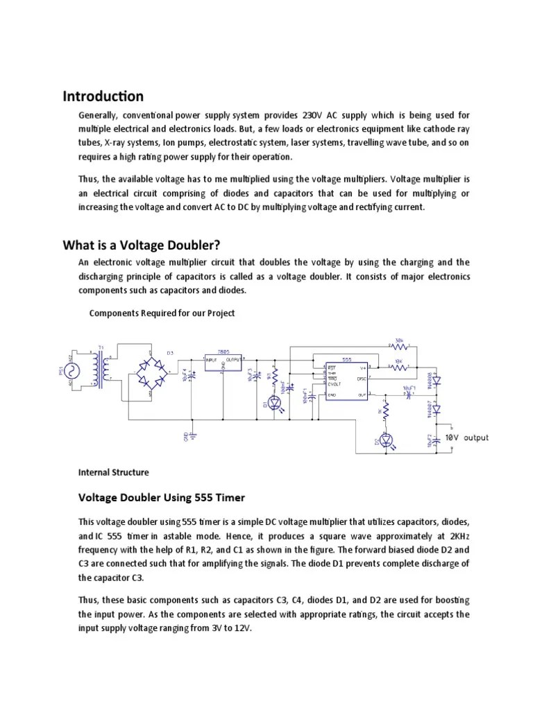 Doubling Voltage Using a 555 Timer Voltage Doubler Circuit PDF