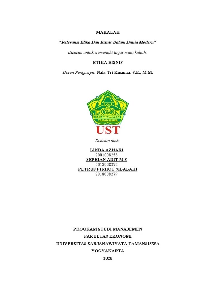 Relevansi Etika Dan Bisnis (Dunia Modern) | PDF