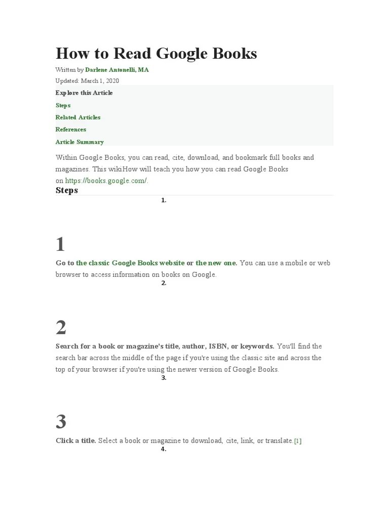 How To Read Google Books PDF