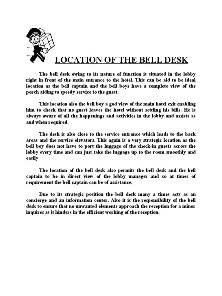 L Ocation of The Bell Desk PDF