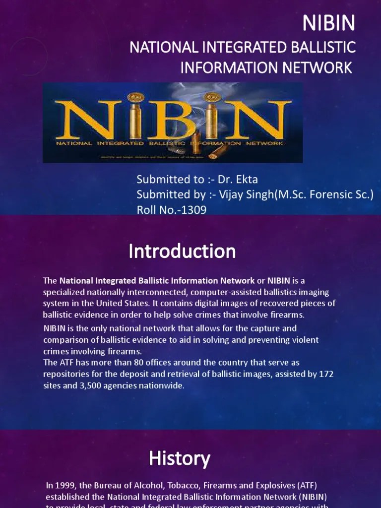 National Integrated Ballistic Information Network Nibin PDF Bureau