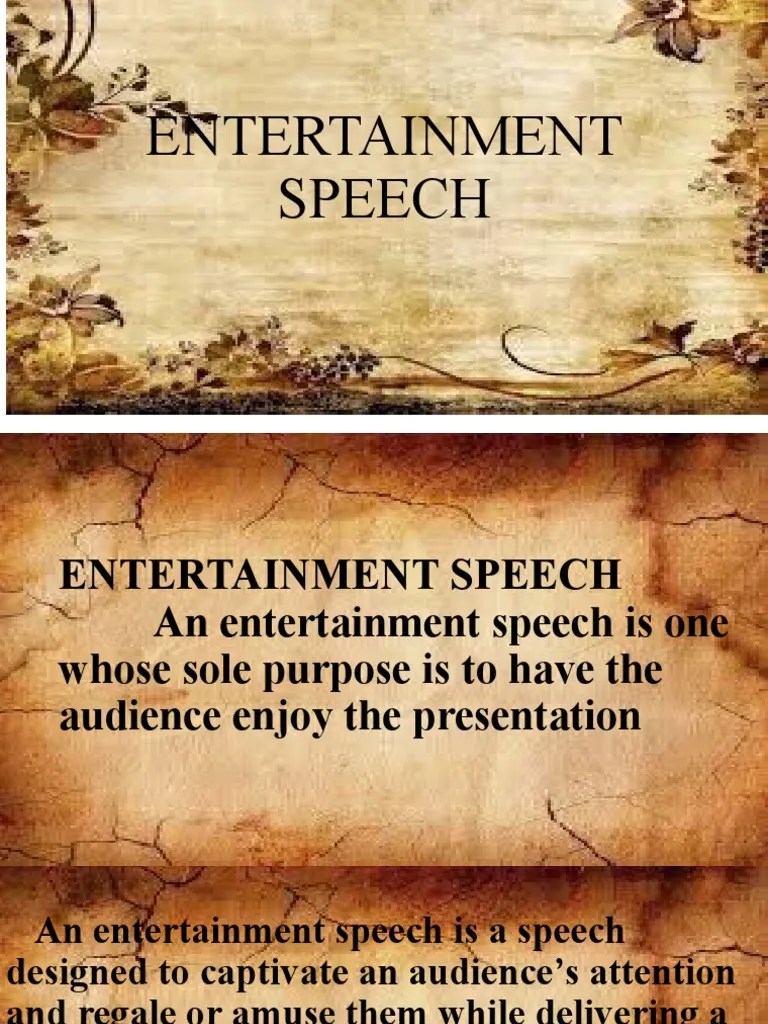 Entertainment Speech PDF