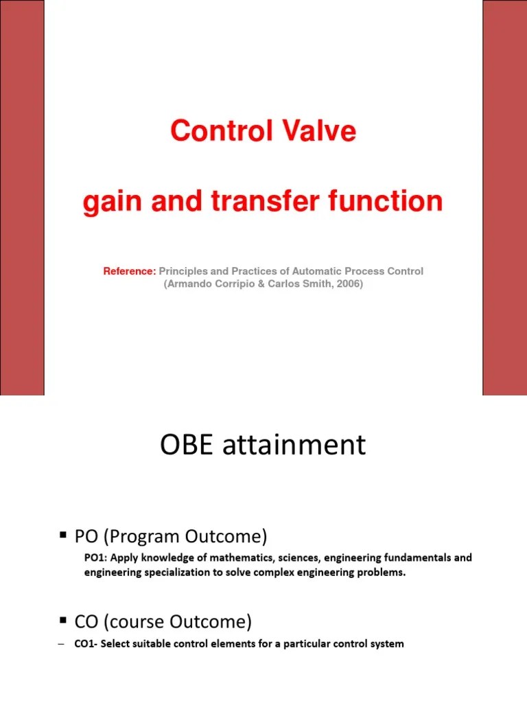Week6 2Control Valve Gain and Transfer Function PDF Valve