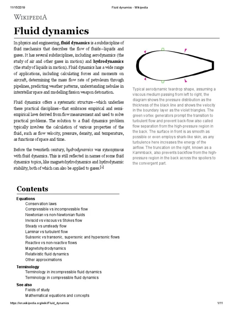Fluid Dynamics PDF Fluid Dynamics Fluid Mechanics
