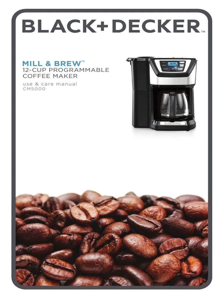 Black and Decker Mill and Brew CM5000B Manual | Download Free PDF