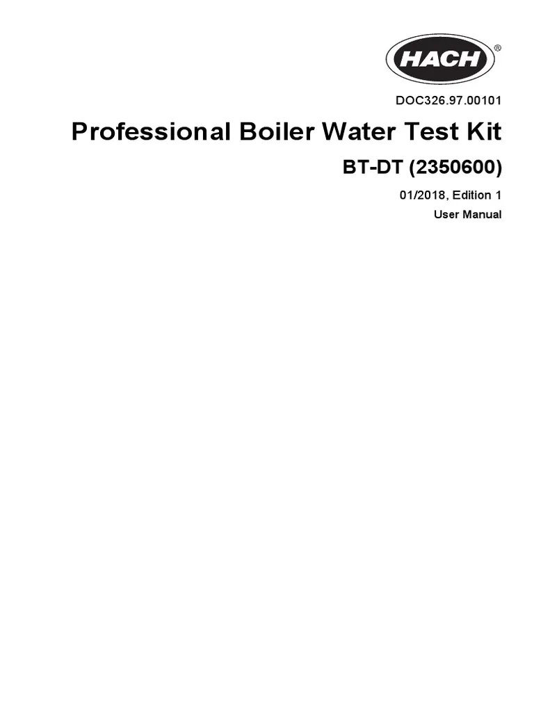 Professional Boiler Water Test Kit BTDT (2350600) PDF Alkalinity Titration
