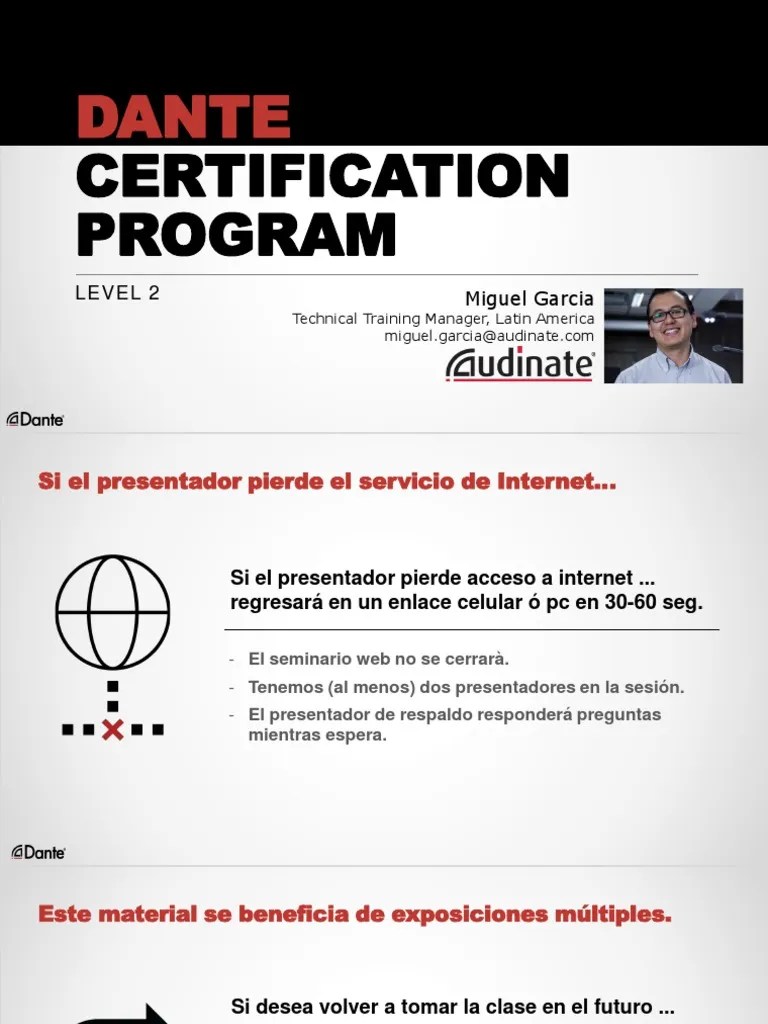 Level Two Dante Certification Program Intermediate Concepts Clocking