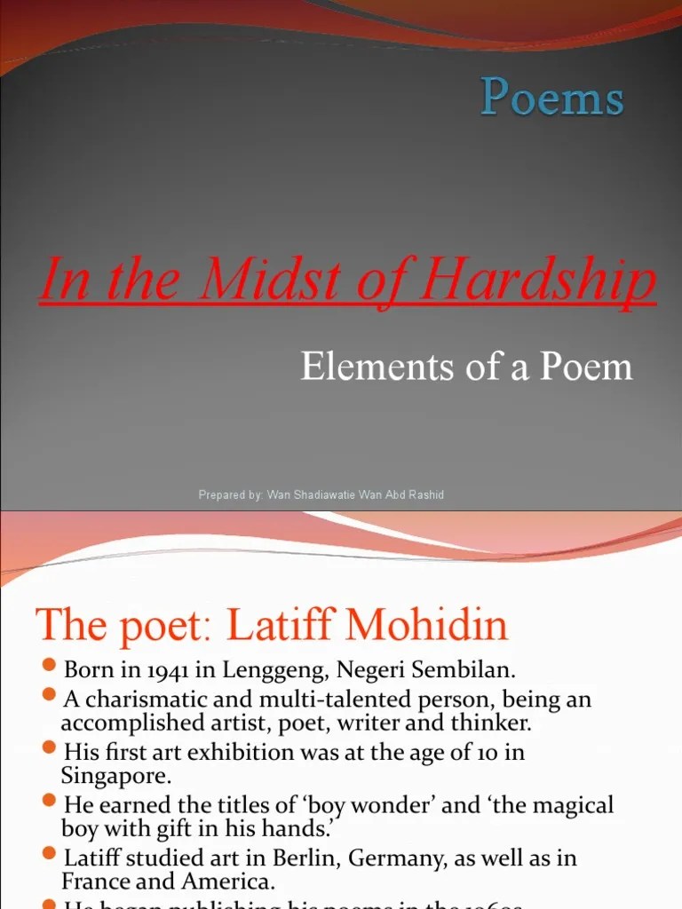 Poems in The Midst of Hardship PDF