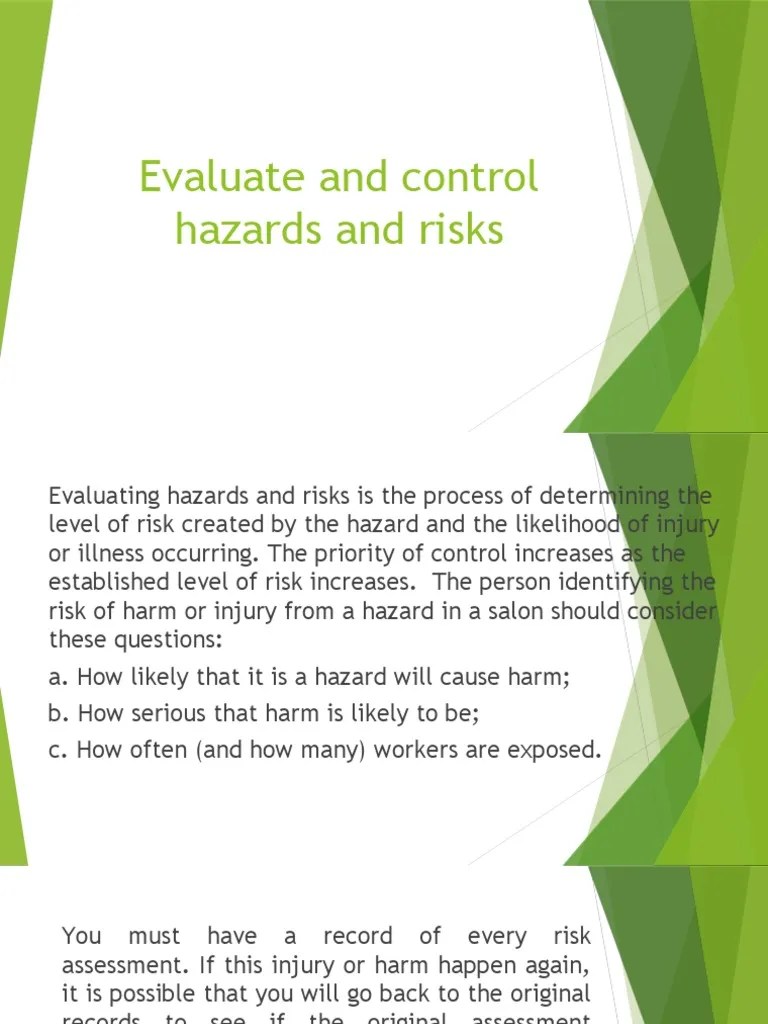 Evaluate and Control Hazards and Risks PDF Personal Protective